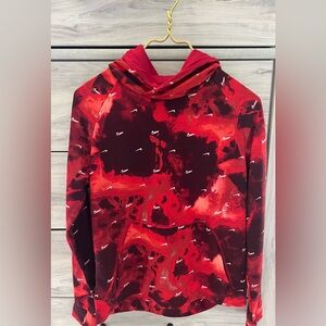 Boys Red Lightweight Nike Youth Hoodie with swoosh, Size XL